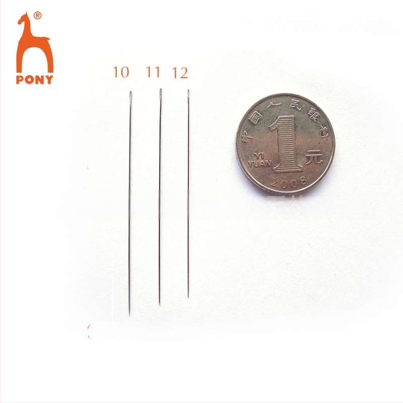 Gyöngyfűző tű, PONY márka, szénacél, vékony, kézműves, India eredetű