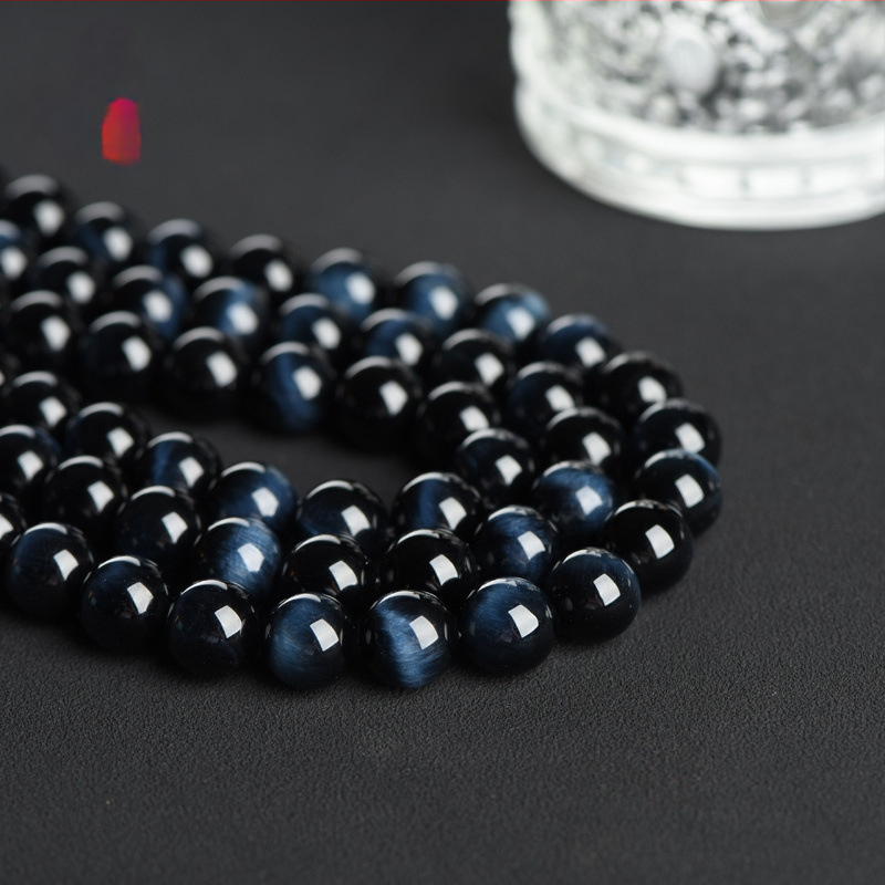 Tigra acs pērlītes, apaļas, pulētas, daļēji gatavas rotaslietu sastāvdaļas DIY