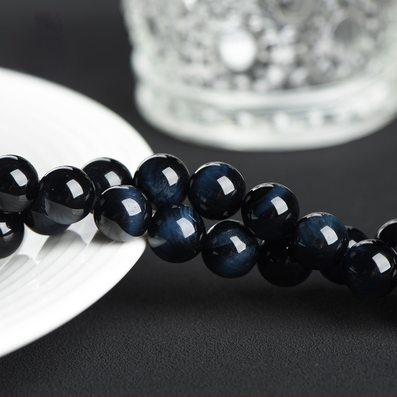 Tigra acs pērlītes, apaļas, pulētas, daļēji gatavas rotaslietu sastāvdaļas DIY