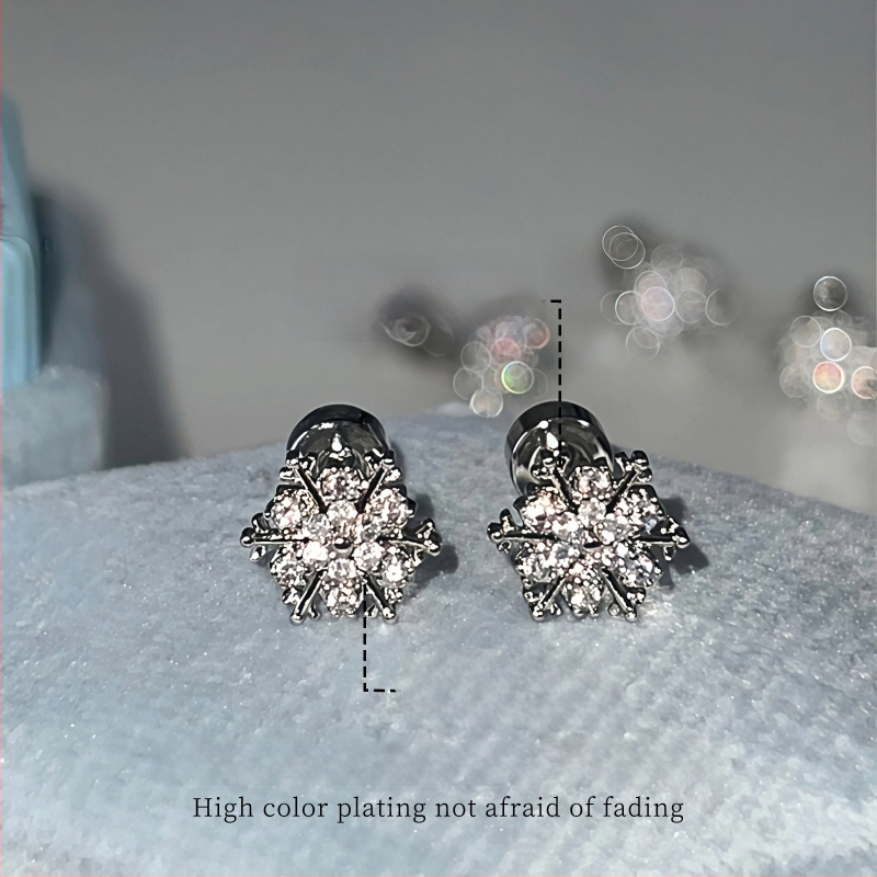 Ушни обици Simang Jewelry — висок клас, синтетични циркония камъни, ушни игли от титаниева стомана, покритие с истинско злато, за жени