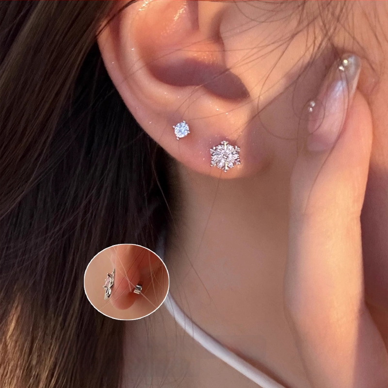 Ушни обици Simang Jewelry — висок клас, синтетични циркония камъни, ушни игли от титаниева стомана, покритие с истинско злато, за жени