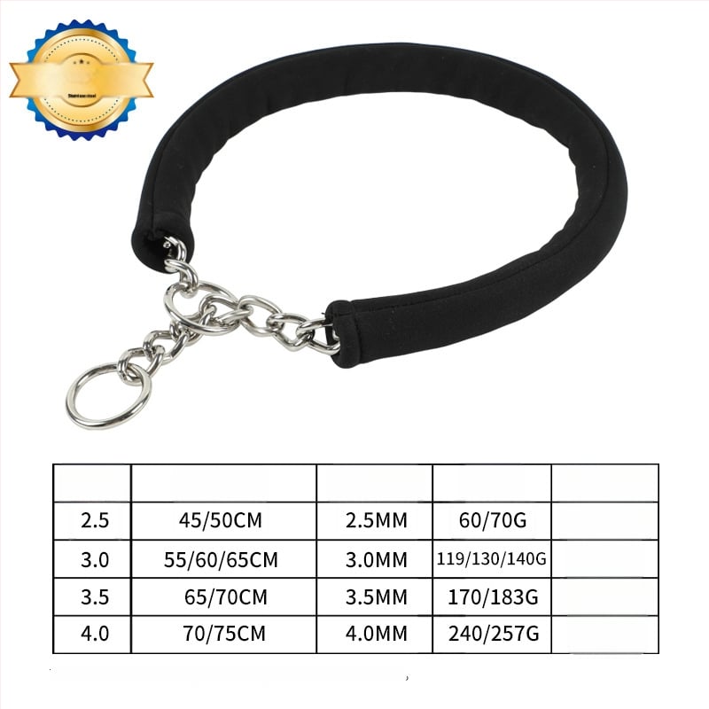 Rozsdamentes acélból készült kutya nyakörv P-lánccal, robbanásbiztos, varrat nélküli hegesztés, csípésmentes, univerzális minden fajta számára