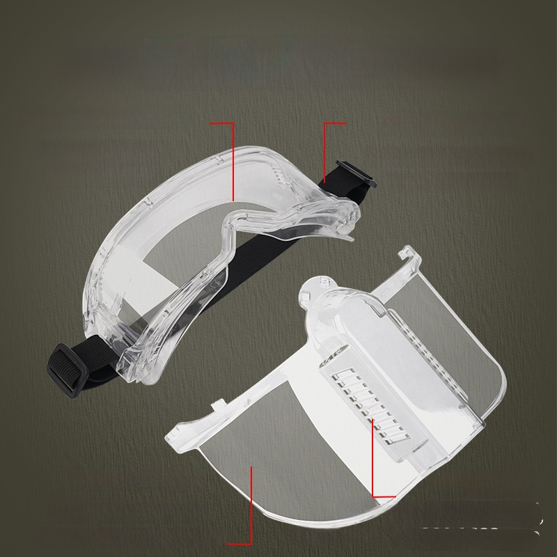 Jaotatud mask-udu vastane koos eemaldatava raamiga – löögi- vastupidav, kahekordne kasutus, PC lääts ja raam