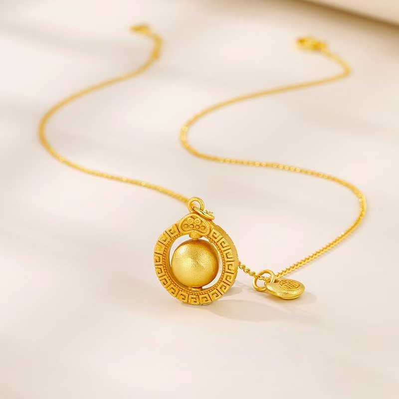 Colier geometric din cupru, placare electrochimică, în stil nou Chinezesc.