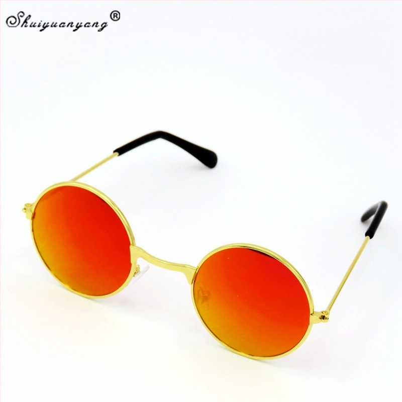 Vaikų apskritos formos akiniai su metaliniu rėmeliu, PC lęšiai, pilnas rėmas, UV400, retro dekoratyviniai akiniai