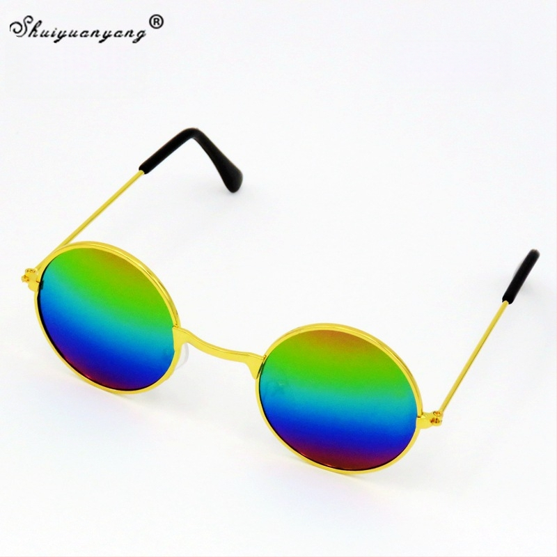 Vaikų apskritos formos akiniai su metaliniu rėmeliu, PC lęšiai, pilnas rėmas, UV400, retro dekoratyviniai akiniai