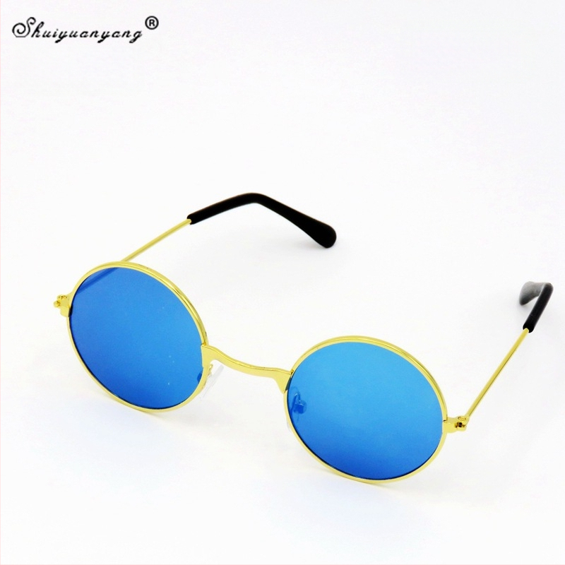 Vaikų apskritos formos akiniai su metaliniu rėmeliu, PC lęšiai, pilnas rėmas, UV400, retro dekoratyviniai akiniai