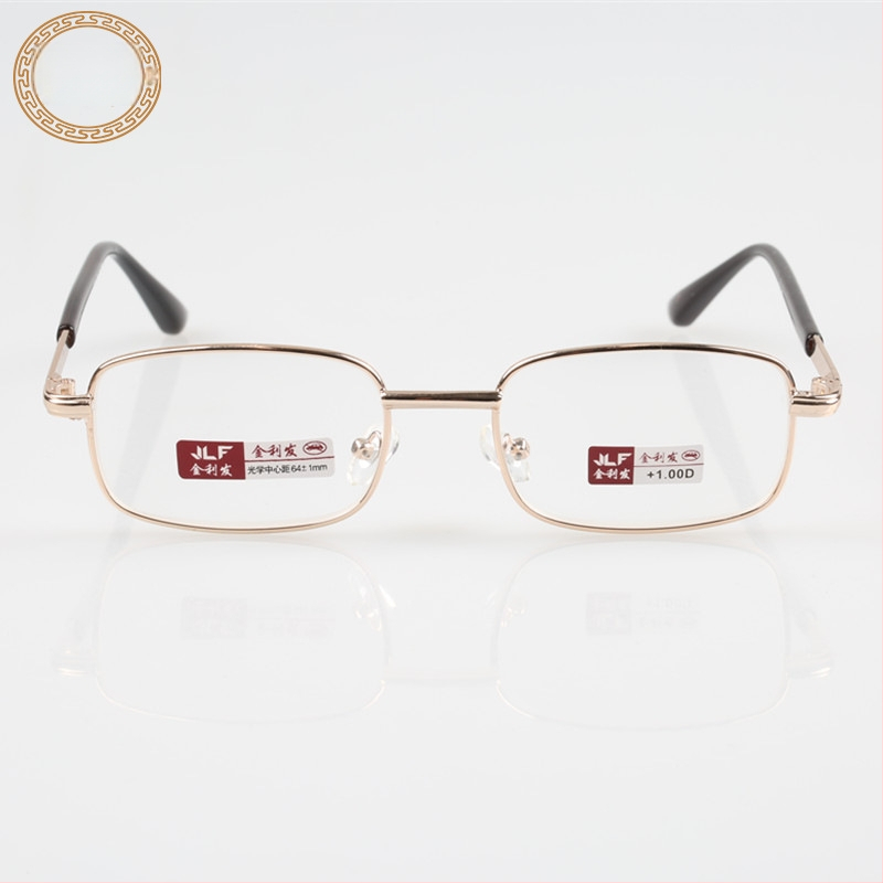 Ochelari presbiopici, lentile din sticlă, ramă din metal, ramă pătrată, specificații 50-18-135, model 8031