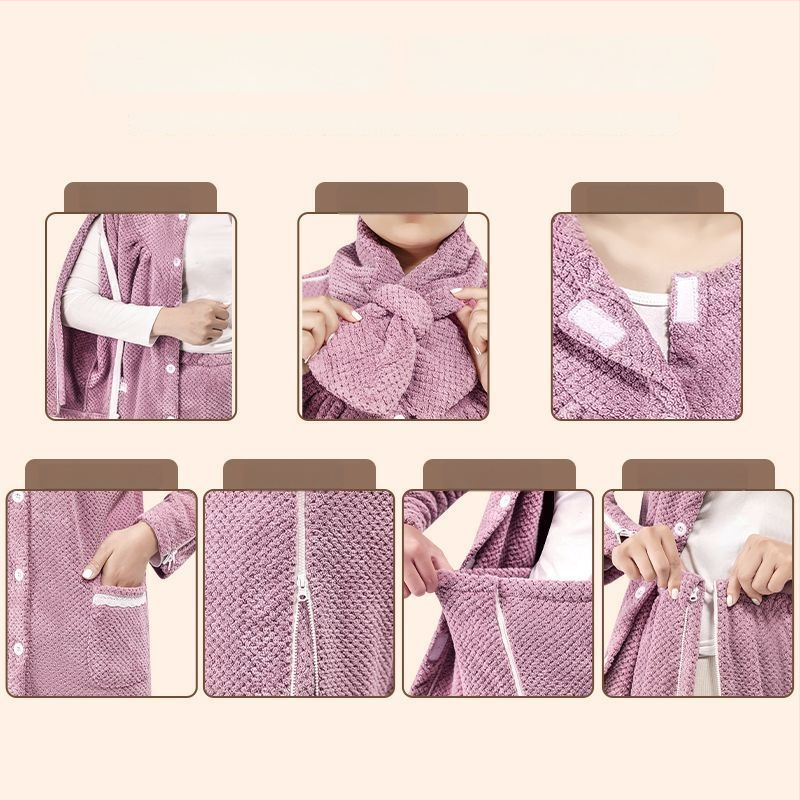 Set de îngrijire de iarnă cu căptușeală din fleece și fermoar, unisex, guler din blană, anti-murdărire