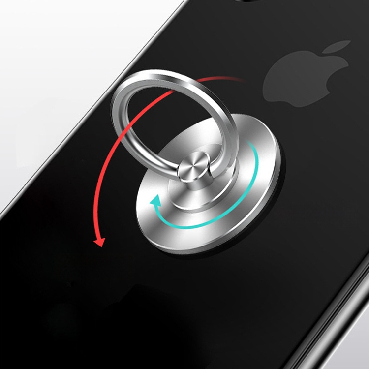 Telefonhoz tartozó gyűrűtartó — asztali, forgatható és összecsukható; anyag: 304 rozsdamentes acél; tömeg: 20 g; felület: CD-mintázatú alap