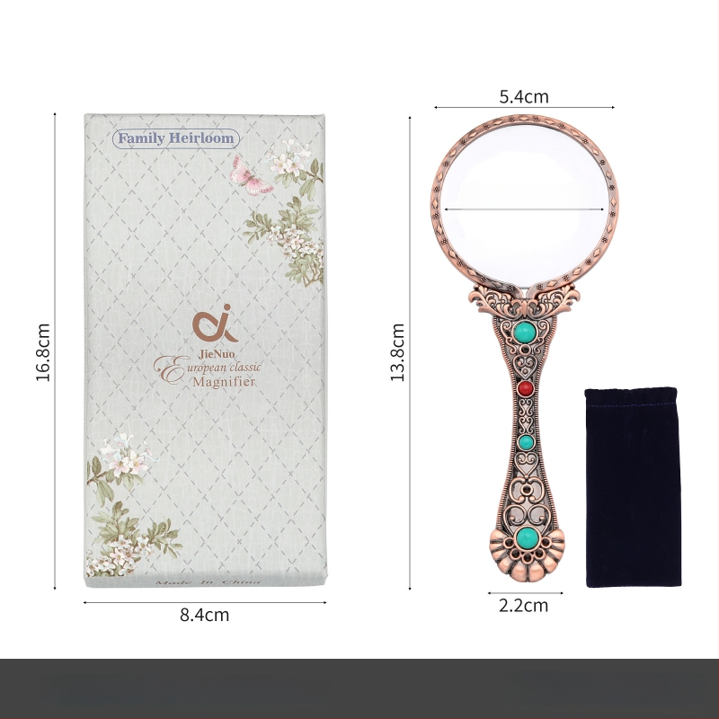 Ретро увеличително стъкло с леща с висока резолюция, преносимо и ръчно за четене