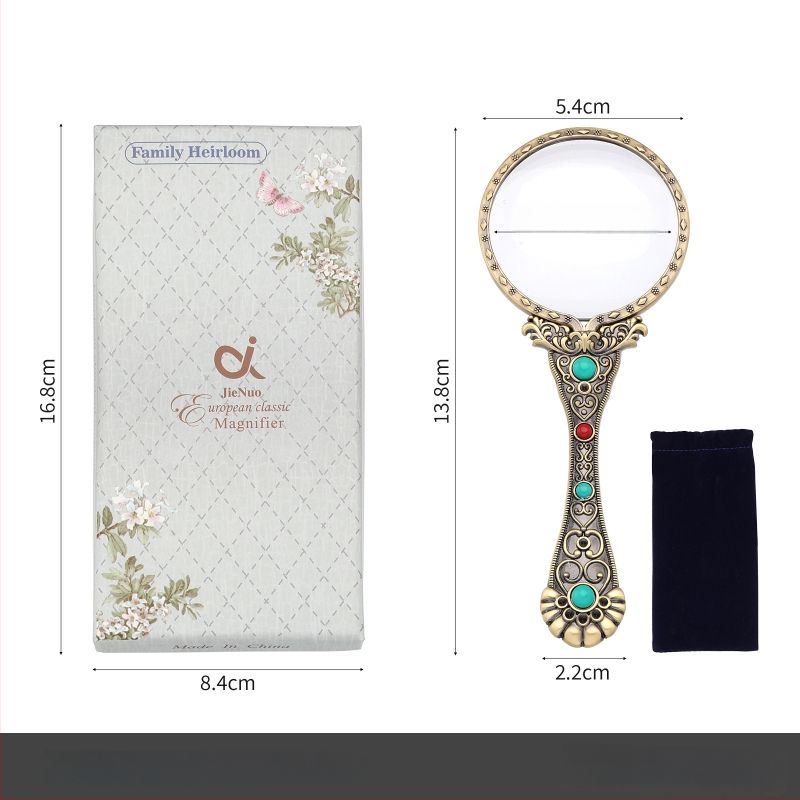 Ретро увеличително стъкло с леща с висока резолюция, преносимо и ръчно за четене
