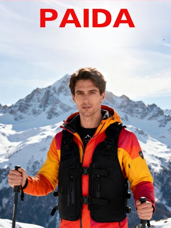 Síeléshez, kerékpározáshoz és túrázáshoz tervezett kültéri súlyozó mellény – lélegző, ultrakönnyű, kopásálló; PE töltet, poliészter bélés