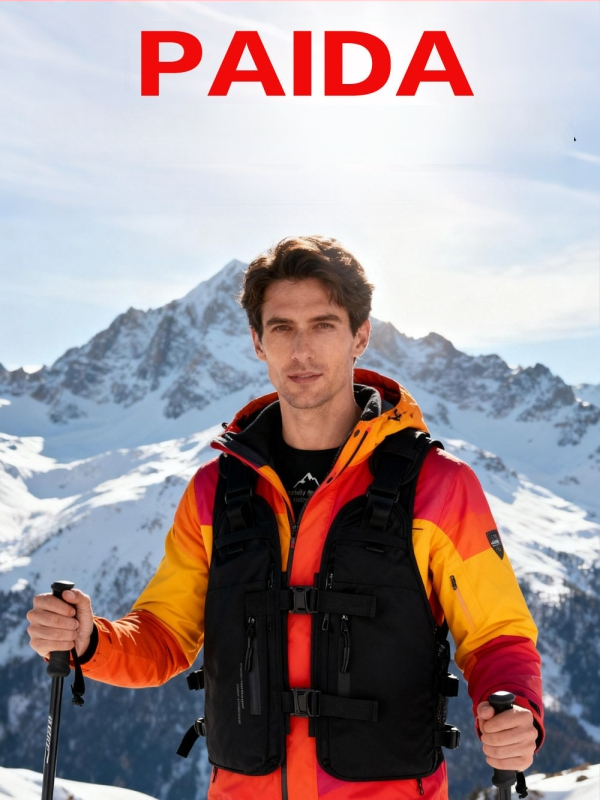 Síeléshez, kerékpározáshoz és túrázáshoz tervezett kültéri súlyozó mellény – lélegző, ultrakönnyű, kopásálló; PE töltet, poliészter bélés