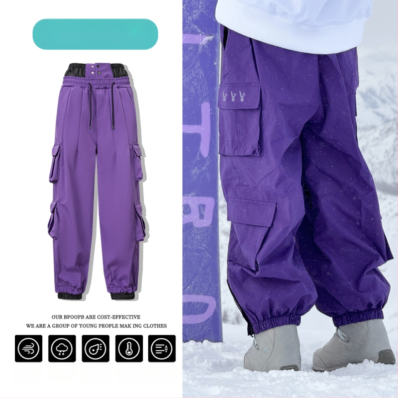 Női és férfi snowboard nadrág, vízálló és szélvédett, poliészter anyagból, poliészter töltettel