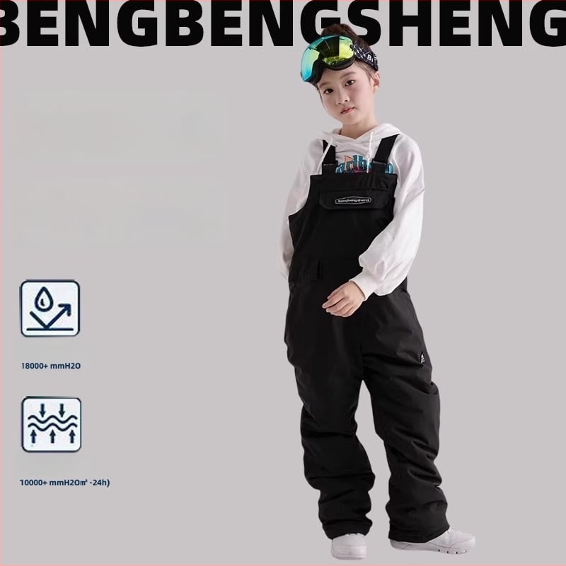 Gyerekeknek szóló sínadrág vállpánttal – vízálló, szélálló és meleg, pamut töltőanyag, Bounce rope márka, kód H005_