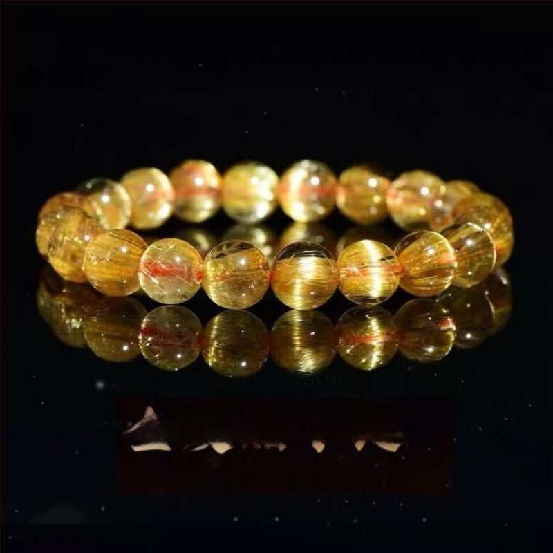 Βραχιόλι με Golden Hair Crystal — Κινεζικό στυλ, συσκευασμένο σε κουτί δώρου, Χειμώνας 2020