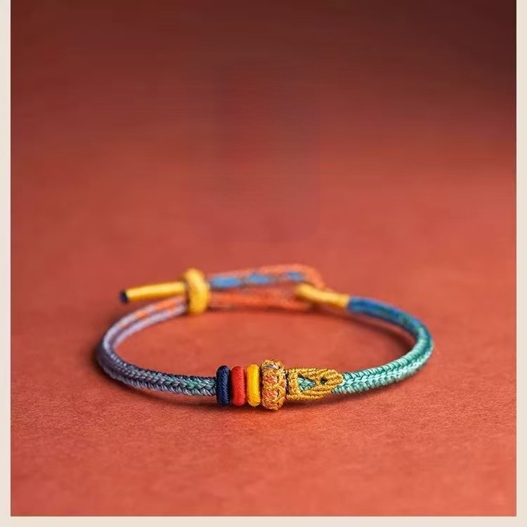 Põimitud köis käevõru eksami õnne talismaniga, unisex, looduslik stiil, kootud, 2025. kevad, eraldi pakend