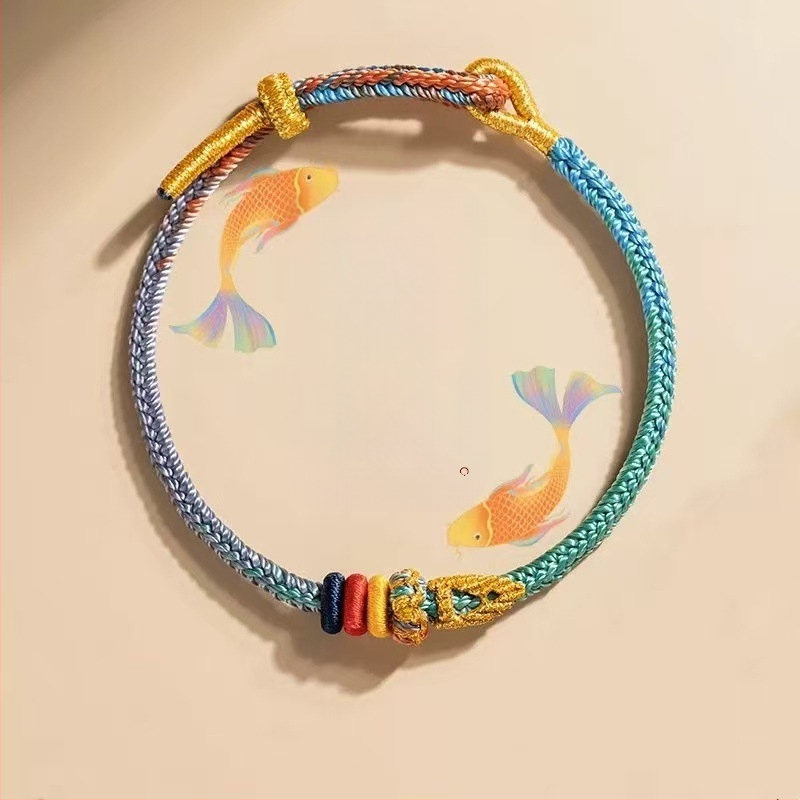 Põimitud köis käevõru eksami õnne talismaniga, unisex, looduslik stiil, kootud, 2025. kevad, eraldi pakend