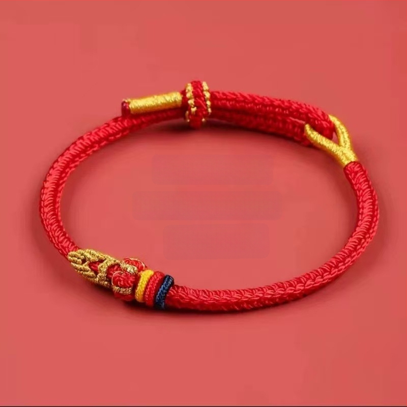 Põimitud köis käevõru eksami õnne talismaniga, unisex, looduslik stiil, kootud, 2025. kevad, eraldi pakend