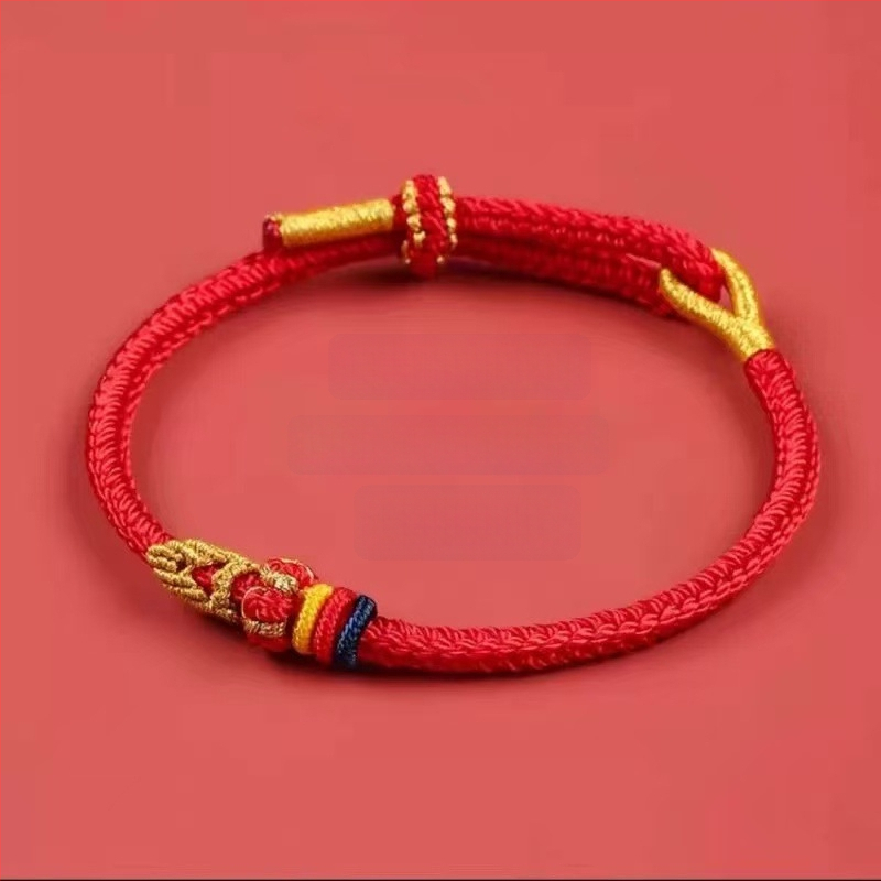 Põimitud köis käevõru eksami õnne talismaniga, unisex, looduslik stiil, kootud, 2025. kevad, eraldi pakend