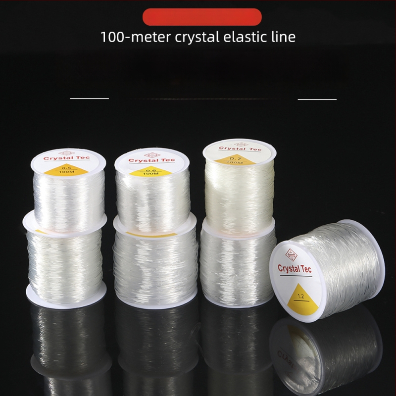 Кристална еластична корда за бижута за гривни — прозрачен, минималистичен стил; материал: пластмаса/смола; оригинален дизайн; за плетене на гривни