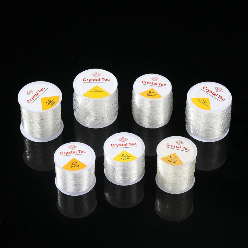 Кристална еластична корда за бижута за гривни — прозрачен, минималистичен стил; материал: пластмаса/смола; оригинален дизайн; за плетене на гривни