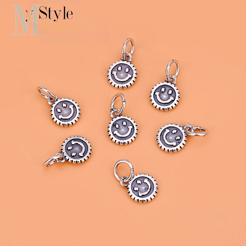 DIY аксесоари за бижута - 925 сребро - електроплатиране - висулка с усмивка, литературно ретро стил