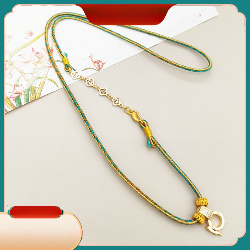 DIY punutud kaelakee segamaterjalidest, antiikne stiil, käsitsi kootud, päritolu: Qingdao, suvi 2024