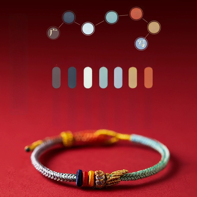 Käsitsi kootud sõlmega käevõru | unisex, rahvuslik stiil | pooltoode