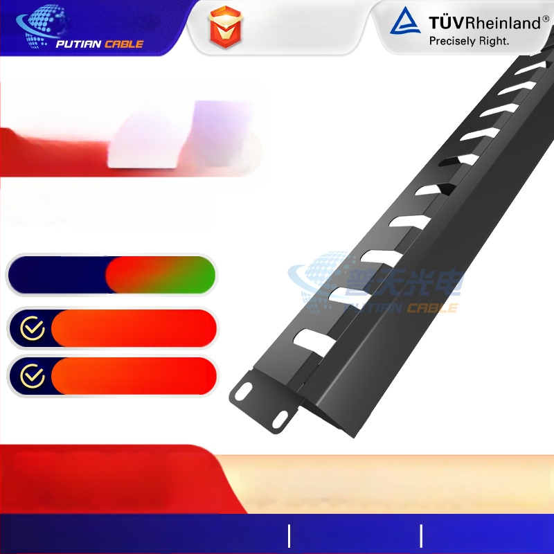 1U metalni stalak za upravljanje kabelima s 12 pozicija, ekranirani mrežni patch panel