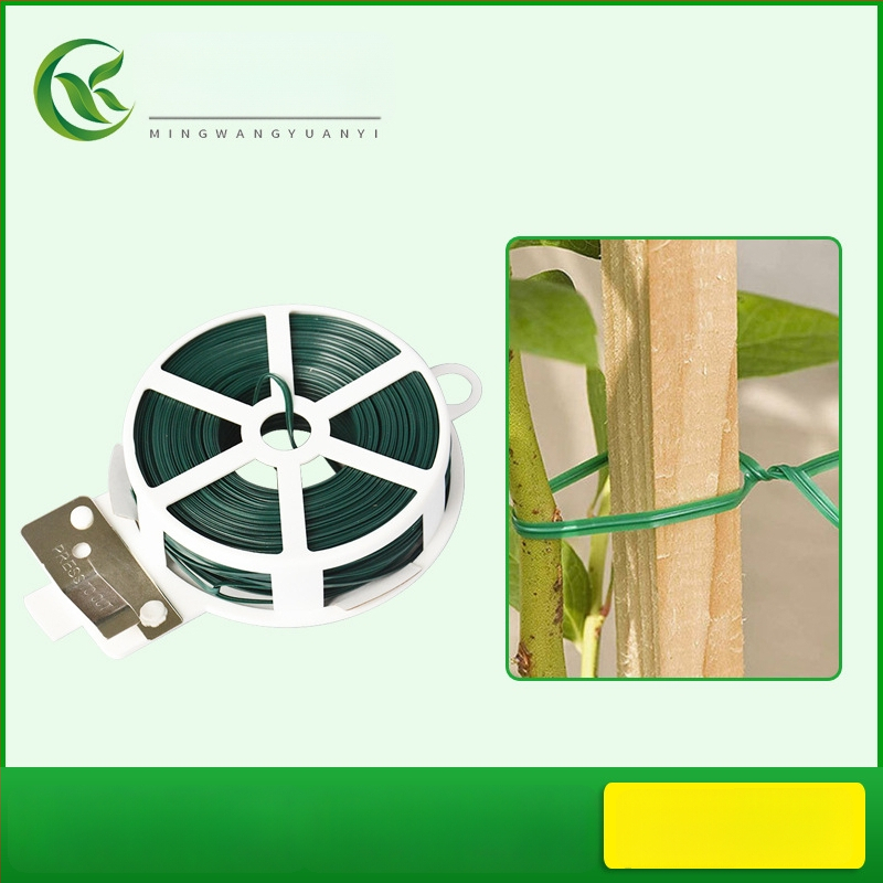 Kertkötözők a kapaszkodó növények rögzítésére, önzáró kötöző zsinórok PVC- és vasdrótból, 0,7–0,8 mm vastagság; alkalmas kertben, elektromos berendezéseknél és kézművességhez