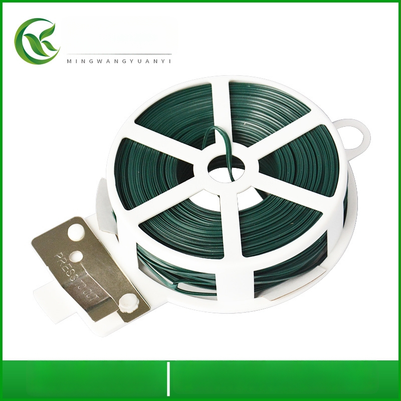 Kertkötözők a kapaszkodó növények rögzítésére, önzáró kötöző zsinórok PVC- és vasdrótból, 0,7–0,8 mm vastagság; alkalmas kertben, elektromos berendezéseknél és kézművességhez