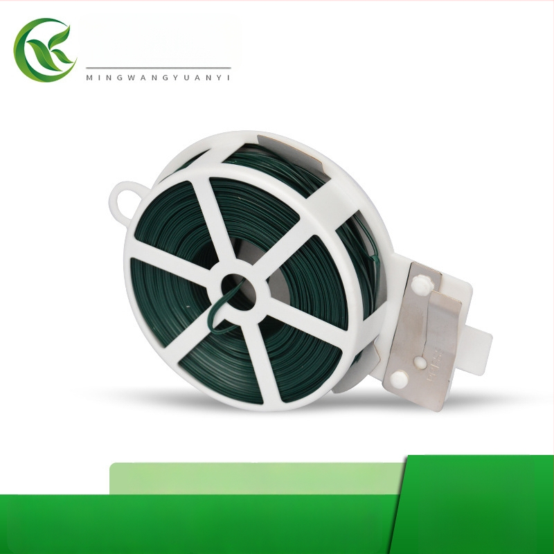 Kertkötözők a kapaszkodó növények rögzítésére, önzáró kötöző zsinórok PVC- és vasdrótból, 0,7–0,8 mm vastagság; alkalmas kertben, elektromos berendezéseknél és kézművességhez