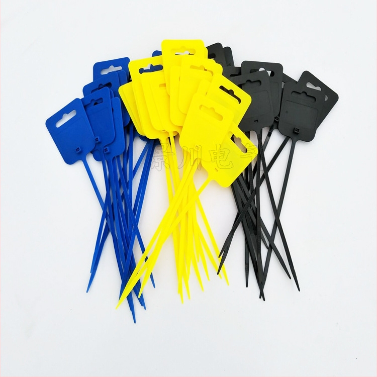 Legături din nylon pentru etichete de raft, 5x200mm, grosime 1,3mm, 100 buc. în pachet, Jingchuan