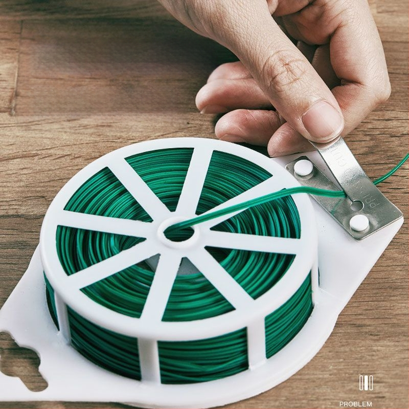 Градински тел за връзване с пластмасово покритие – тричастов комплект за рози, катерещи растения и лози – инструмент за връзване на растения