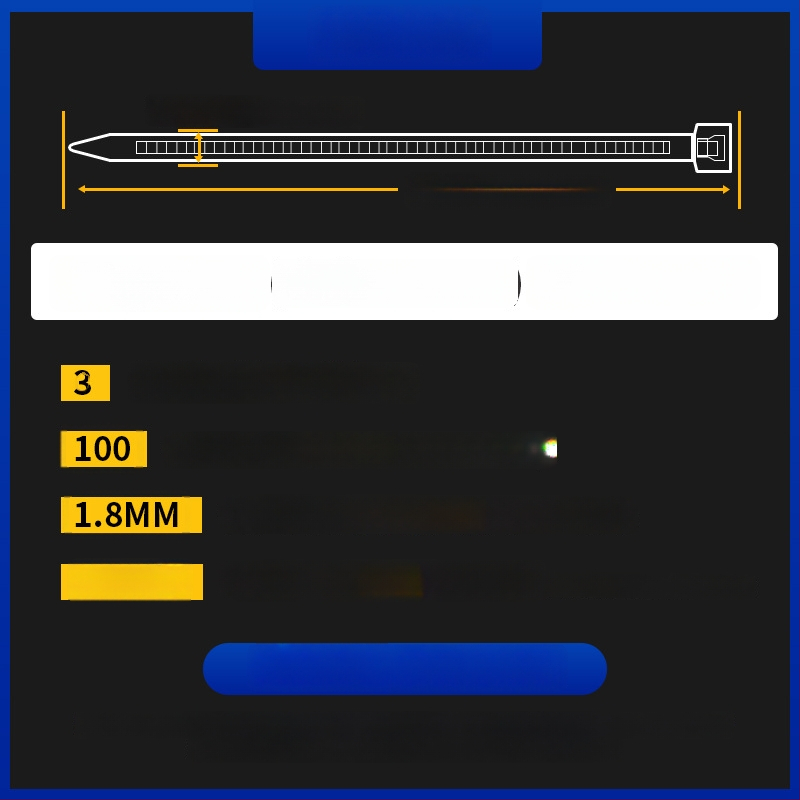 Legături auto-blocante pentru cabluri, PA66, model 3x100 ne-standard, rezistență la foc 0.97