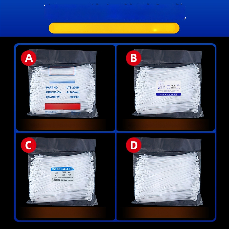 Legături auto-blocante pentru cabluri, PA66, model 3x100 ne-standard, rezistență la foc 0.97