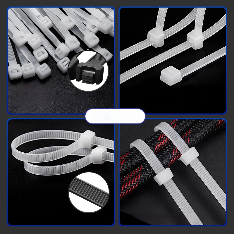 Legături auto-blocante pentru cabluri, PA66, model 3x100 ne-standard, rezistență la foc 0.97