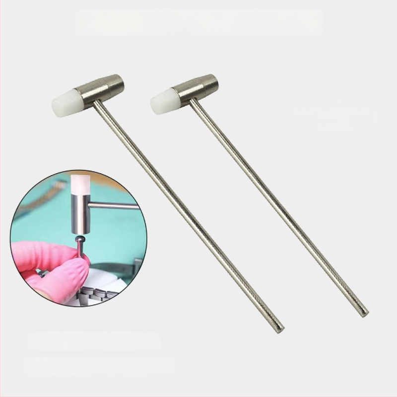 Чук за ремонт на часовници с кръгла глава, двойно предназначение, никелирана въглеродна стомана, дръжка от стомана, 0.08 кг