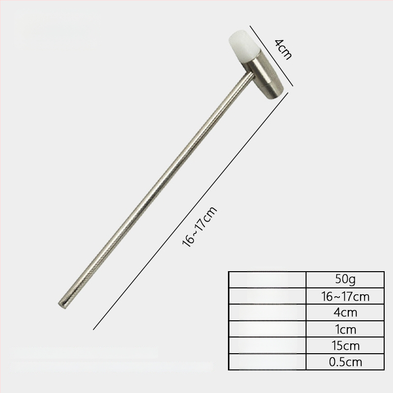 Чук за ремонт на часовници с кръгла глава, двойно предназначение, никелирана въглеродна стомана, дръжка от стомана, 0.08 кг