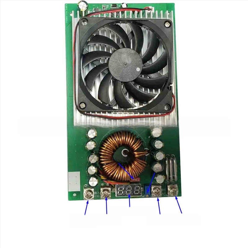 DC-DC buck modul 1500W, bemenet 25-90V, kimenet 2.5-60V, 50A, autóhálózati tápegység