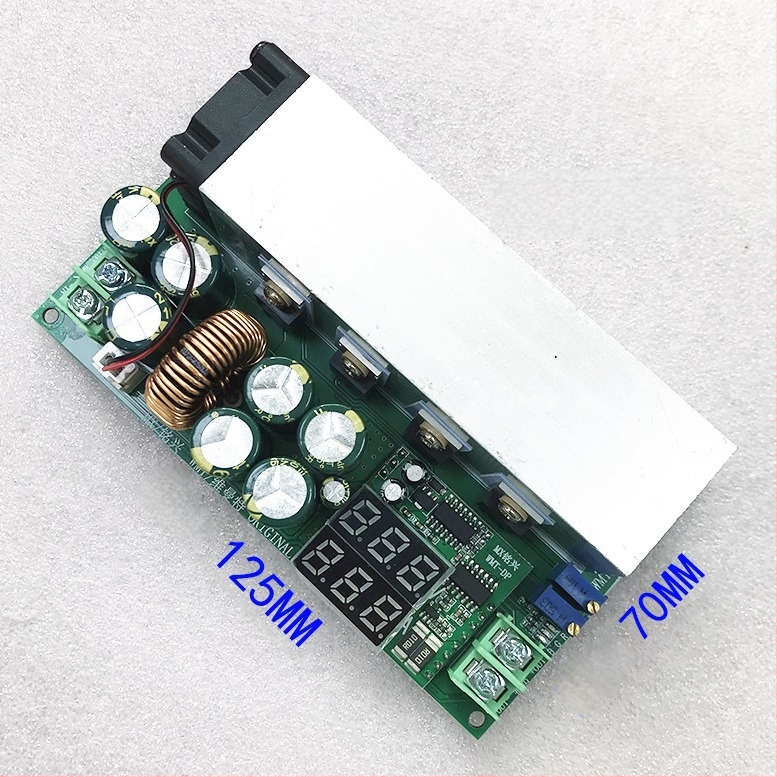 DC-DC szabályozható buck konverter modul, bemenet 12–80V, 600W, CC/CV, napelemes LED meghajtó modul