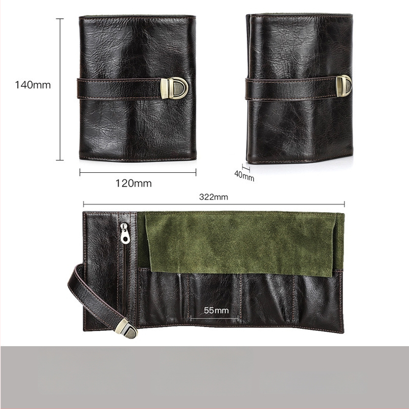 Carcasă de depozitare pentru patru ceasuri din piele de vițel de primă calitate, cu cataramă pliabilă – cutie portabilă pentru ceas de buzunar, imprimare logo, etichetă privată personalizabilă