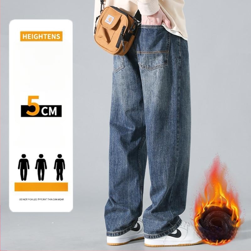 Дънки с права кройка от деним, средна талия, микроеластични, японски стил работно облекло, за свободно време