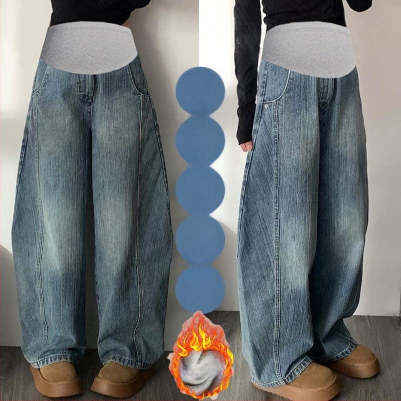 Hua Le τζιν μητρότητας από ντένιμ με στήριξη κοιλιάς, ελεύθερο κόψιμο, βαμβακερό ντένιμ