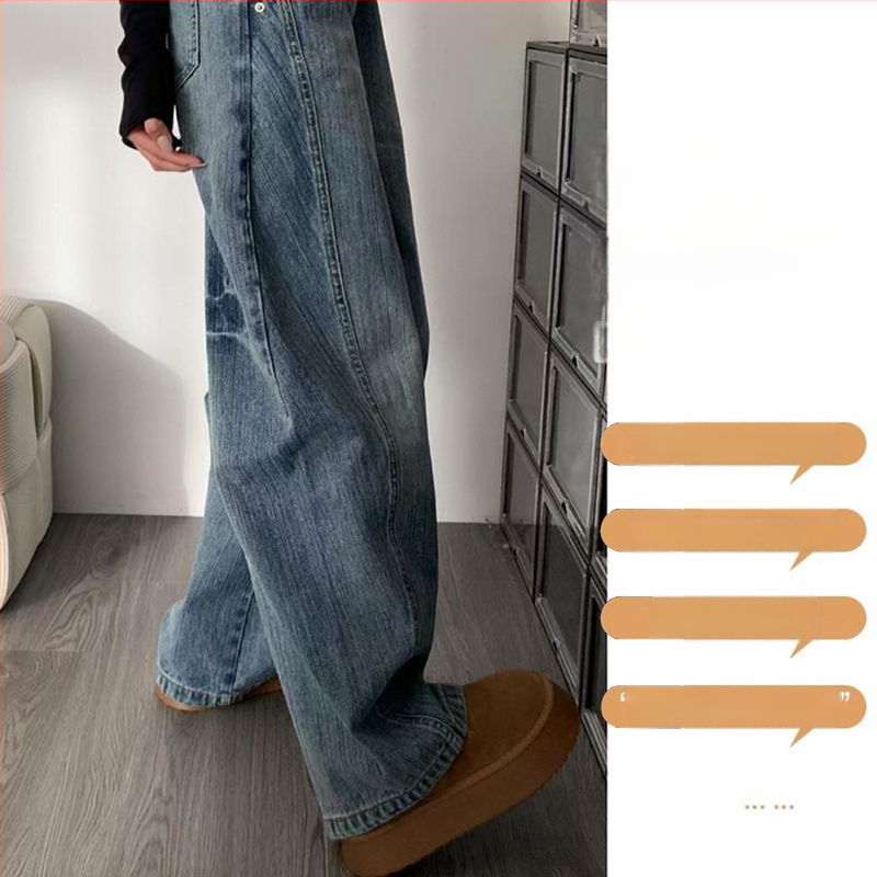 Hua Le τζιν μητρότητας από ντένιμ με στήριξη κοιλιάς, ελεύθερο κόψιμο, βαμβακερό ντένιμ