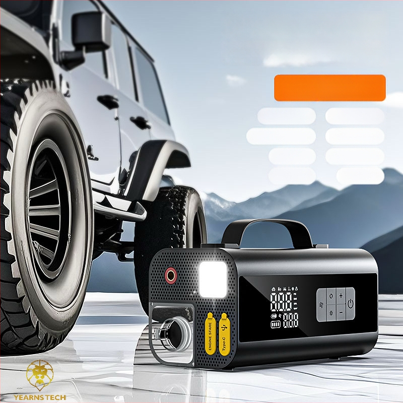 Auto-start uređaj s 8 funkcija u 1: pumpa za gume i usisavač u automobilu