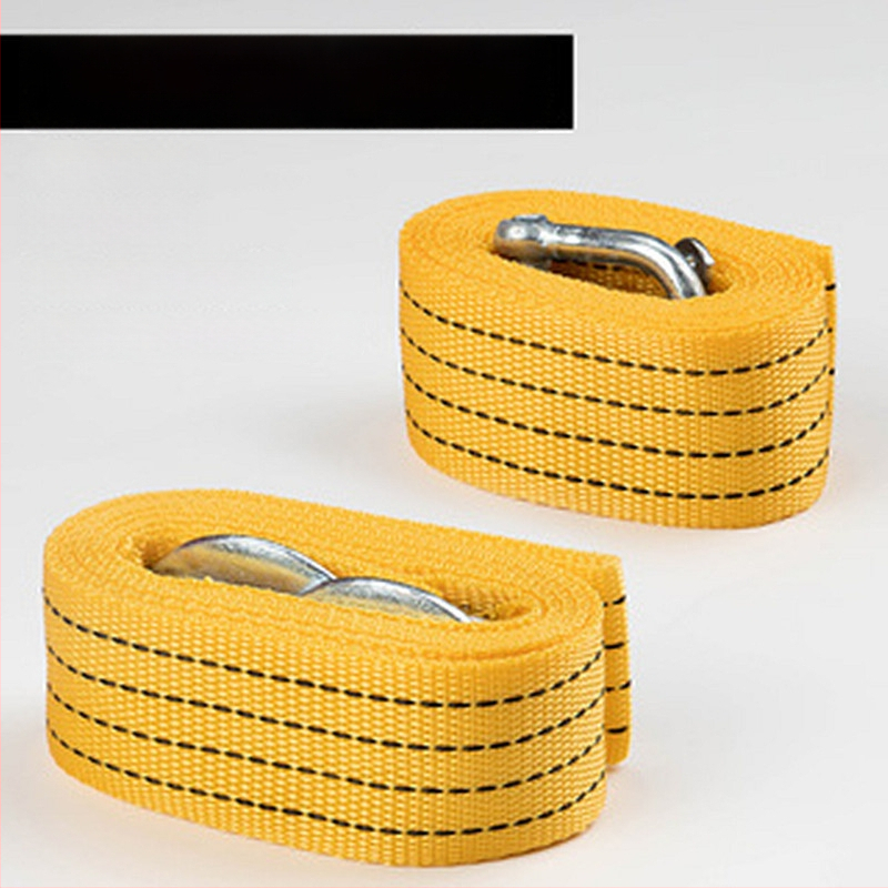 Autó vontató kötél nagy horoggal (BOASE, 3 t teherbírás, polipropilén sík kötél)