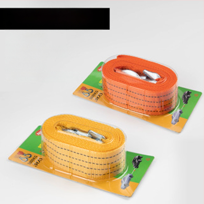 Autó vontató kötél nagy horoggal (BOASE, 3 t teherbírás, polipropilén sík kötél)